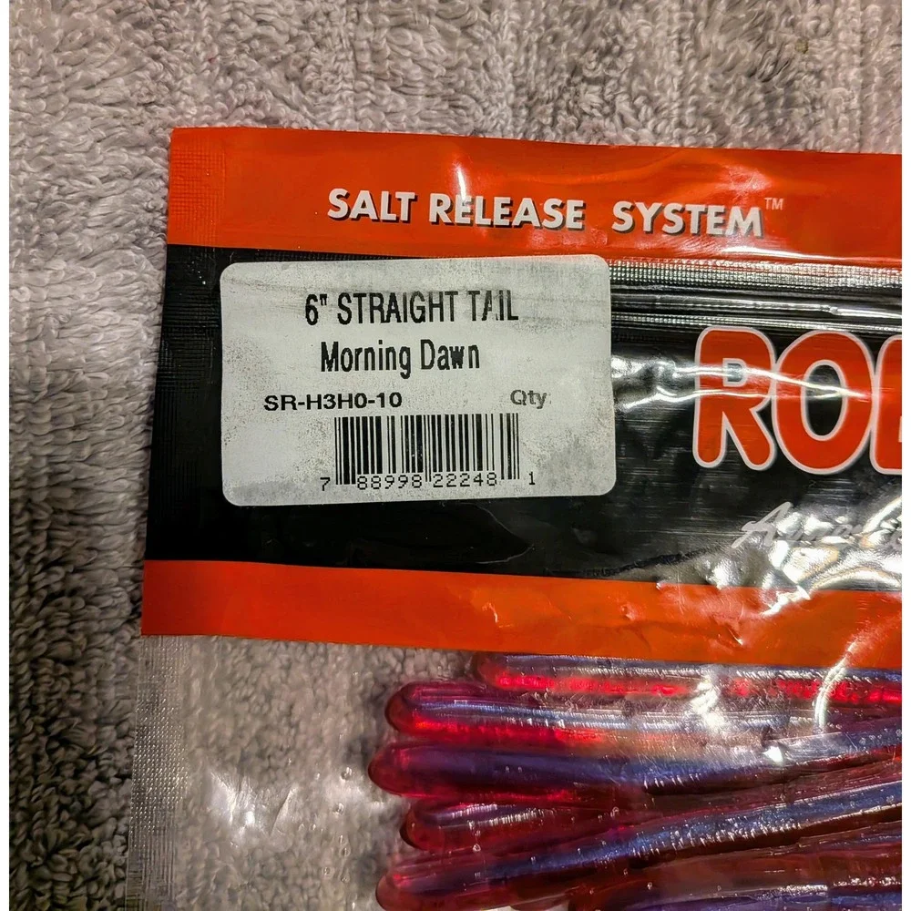 Roboworm 6 Straight‎ Tail Morning Dawn Salt Release System Fishing Lures 10